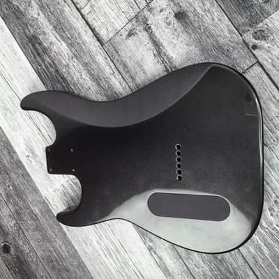 Havok Hard Tail Metallic Black 2pc Mahogany Guitar S type, HS config Custom Guitar Body. 80' style image 8