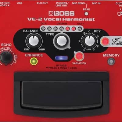 Boss VE-2 Vocal Harmonist Multi-Effect Guitar Pedal Unit - Red image 3