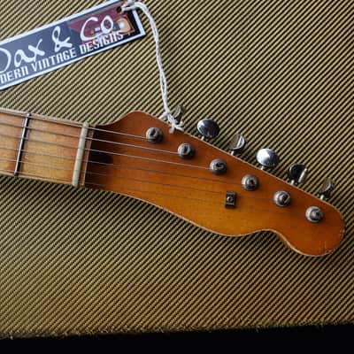 Dax&Co. 50's Esquire 2018 Vintage Blonde W/ Fender Telecaster Parts, FAT Neck, Bakelite Guard & Case image 7