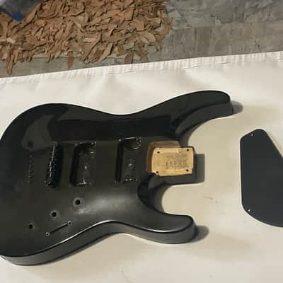 2000's Japan Jackson DKMGT Dinky Arched Top Transparent Black Flame Guitar Body Hard Tail image 2