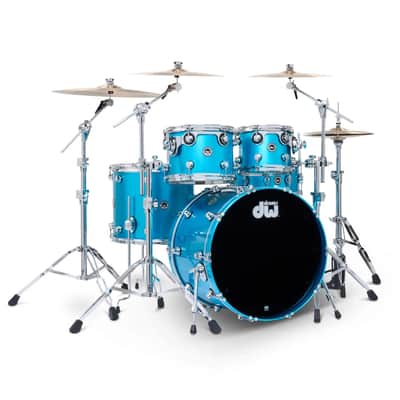 DW DWe 5pc Complete Electronic/Acoustic Drum Set w/Roland V51 Laser Blue Metallic image 4