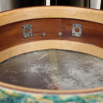 1930s Leedy 5x14 Professional Model Snare Drum in Rainbow Pearl image 8