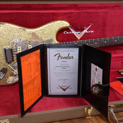 Fender Custom Shop W25 1962 Stratocaster Heavy Relic Gold Sparkle Boos Leather Custom Pickguard 2025 w/OHSC image 13