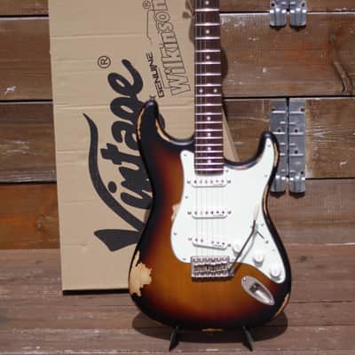 Vintage V6MRSSB Icon Series Distressed SSS - Distressed Sunburst image 2