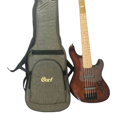 Cort GBFUSION5ABB GB-Fusion 5 Solid Alder Body Spalted Maple Top Hard Maple C Shape Neck 5-String Electric Bass Guitar w/Gig Bag image 1