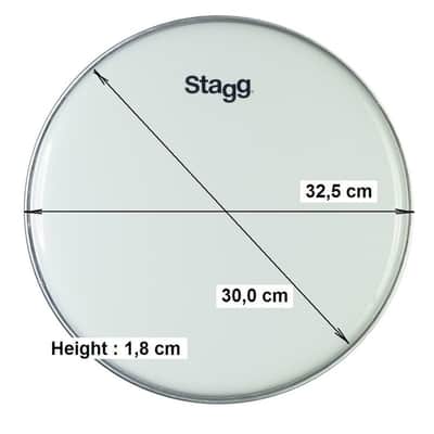 Hand Drum Percussion Tambourine Durable Plastic Head 12" Replacement image 1