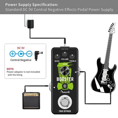 Amuzik Guitar Booster Pedal Analog Micro Boost Pedals For Guitar or Bass Pure Signal Amplification image 5