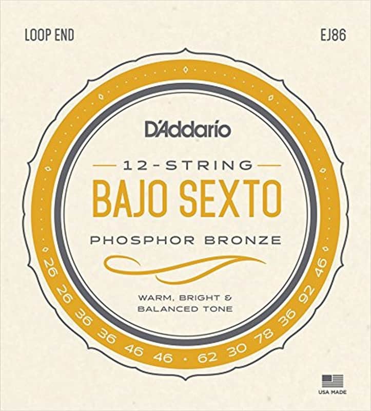 D'Addario EJ86 Phosphor Bronze Bajo Sexto Strings (26-92) image 1