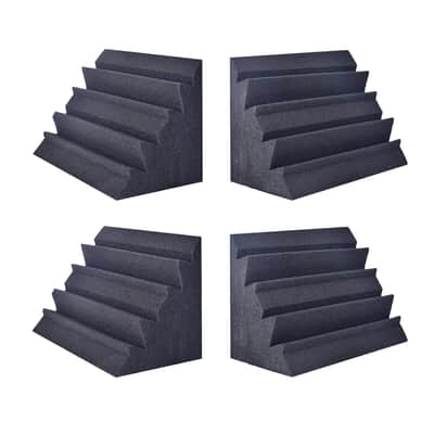 Low-Frequency Soundproofing 12 ''X 7 "X 7" Low-Frequency Trap Bass Trap Wall Corner Sound-Absorbing Sponge Sound-Absorbing Cotton (4Pack, Black) image 1