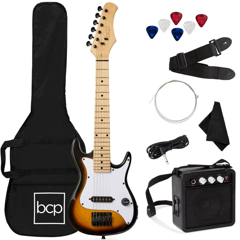 Best Choice Products Kids Electric Guitar Beginner Starter Kit w/ 5W Amplifier - 30 in-Sunburst image 1