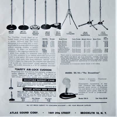 Vintage 1940's RCA 74-B Junior Velocity Ribbon Microphone w period Atlas DS-7 desk stand prop repair display image 3