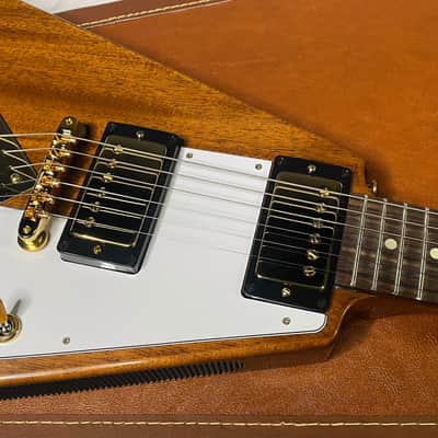 NEW! Gibson Custom 1958 Mahogany Flying V Reissue Electric Guitar - Antique Natural, VOS - WOW - Authorized Dealer - Only 6.9lbs! - G07132 image 2