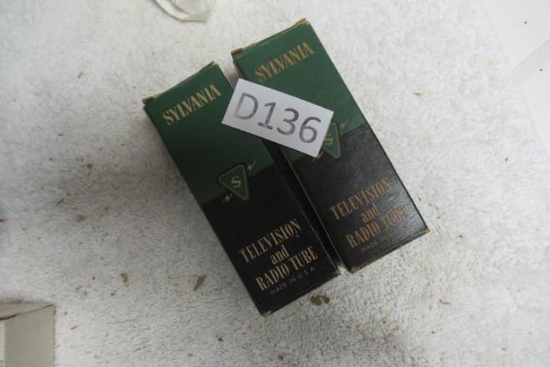 2 NOS SYLVANIA  6SN7GT SHORT BOTTLE 3 HOLE BADBOY TUBE image 1
