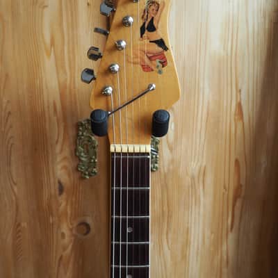 VIDEO! 1970s Japan Sakai (Teisco-ish) "Hertiecaster" guitar - pro Setup, player ready image 5