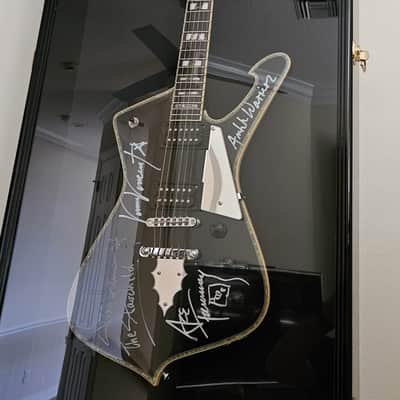 COA Signed by Paul Stanley, Ace Frehley, Vinnie Vincent, Ibanez PS120-BK Black image 1
