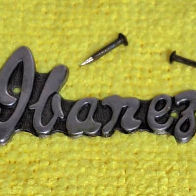 Original 1960's Ibanez Headstock Badge And Pins - Nickel / Black - image 1