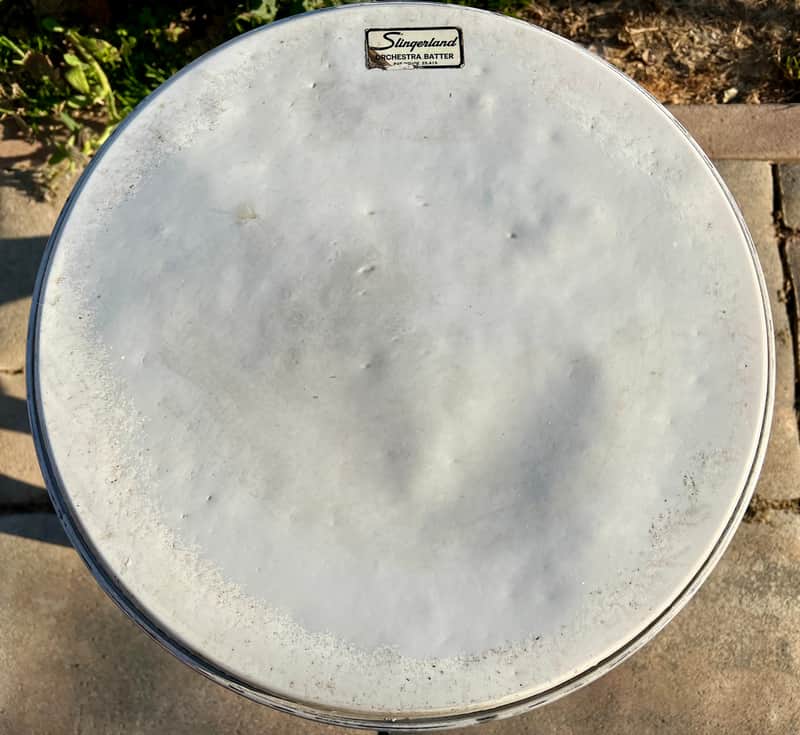 14” Slingerland Drumhead Snare Orchestra White Coated ‘60-‘70 image 1