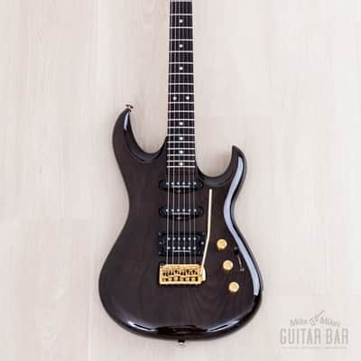 1990s Aria Pro II Custom Shop Gerry McGee Signature The Ventures SSH Superstrat, Trans Black w/ Seymour Duncan, Japan image 2