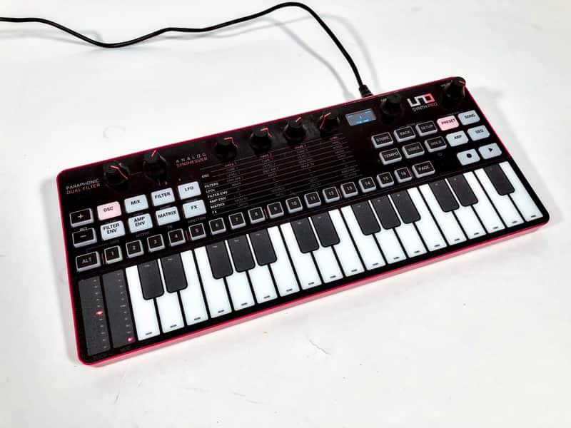IK Multimedia UNO Synth Pro Desktop 32-Key Analog Synthesizer 2021 - Black with White Keys image 1