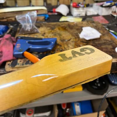 General Vintage Tone NOS Dalbergia Nigra electric guitar neck for T style ( Brazilian Rosewood ) Slab board full finished - Nitro image 14