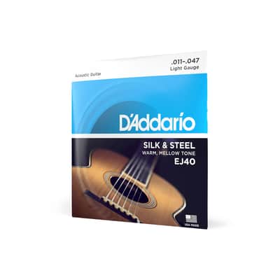 D'Addario EJ40 Silk and Steel Ball End Regular Light Acoustic Folk - 11-47 image 1