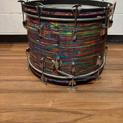 Ludwig No. 983-1 Hollywood Outfit 8x12 / 9x13 / 16x16 / 14x22" Drum Set with Keystone Badges 1968 - Psychedelic Red image 17