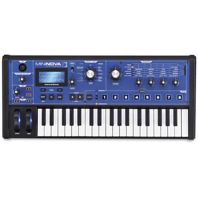 NOVATION MiniNova 37-Mini-Key Compact Synthesizer NEW - BLUE ON BLACK