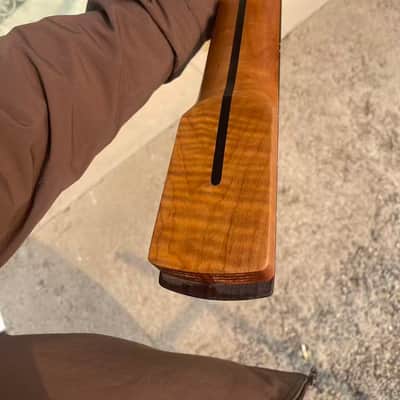 5-string electric bass neck jazz bass stainless steel 21frets Roasted flame Maple guitar neck 34inch hole 18mm Rosewood fingerboard Bild 2
