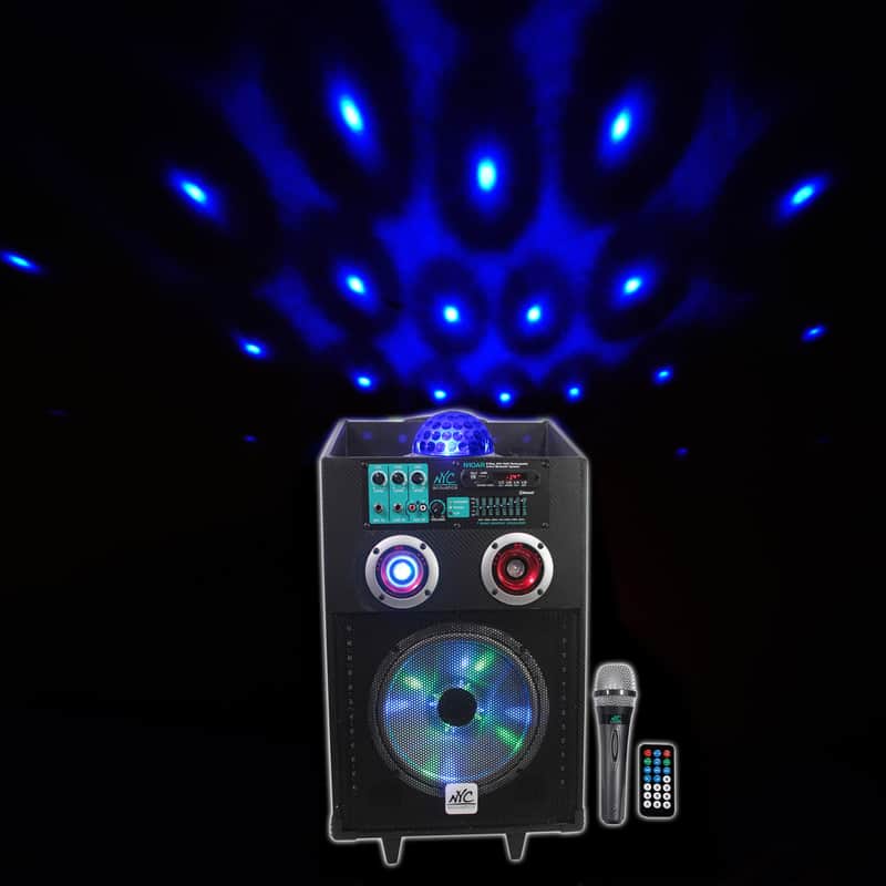 NYC Acoustics N10AR 10" Rechargeable Powered Speaker Bluetooth+Party Lights/Mic image 1