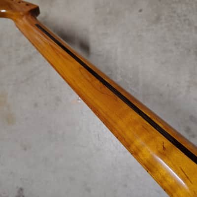 Flame Roasted Maple Strat Neck fits fender Stratocaster body 22 frets Modern image 8