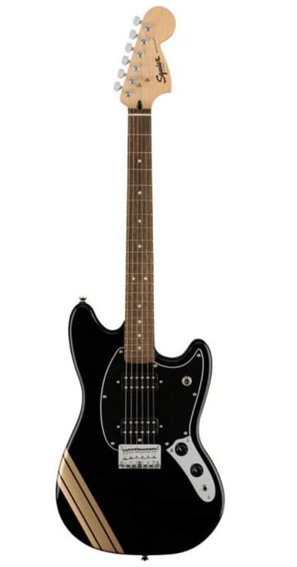 Squier FSR Bullet Competition Mustang HH Black Shoreline Gold