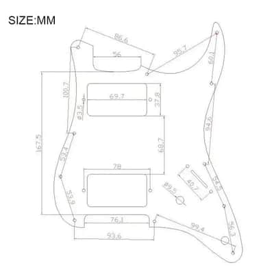 Red HH Guitar Strat Style Prewired Loaded Pickguard, Alnico Pickups image 5