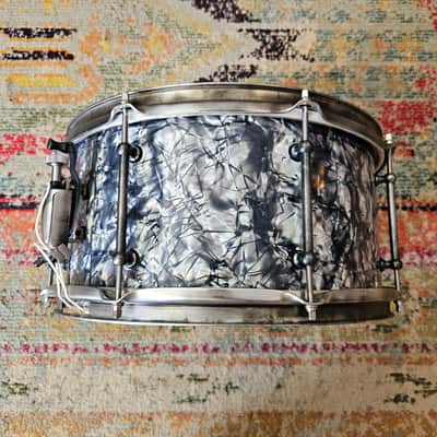 Bucks County Drum Co. 14x7" Relic Series Mahogany Snare in Charcoal Pearl image 5