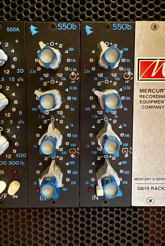 API 550B 500 Series 4-Band Equalizer Modules.  Matched Pair. 1990 - Present - Black image 1
