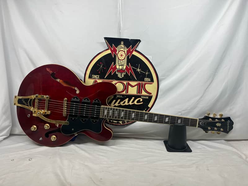 Epiphone Riviera P93 WR Semi-Hollow Body Electric Guitar - Wine Red image 1