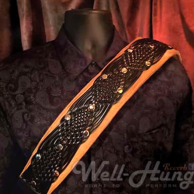 Well-Hung No Prisoners "Goliath" 3-1/2" wide MEGA padded Beastly leather guitar strap Bild 1