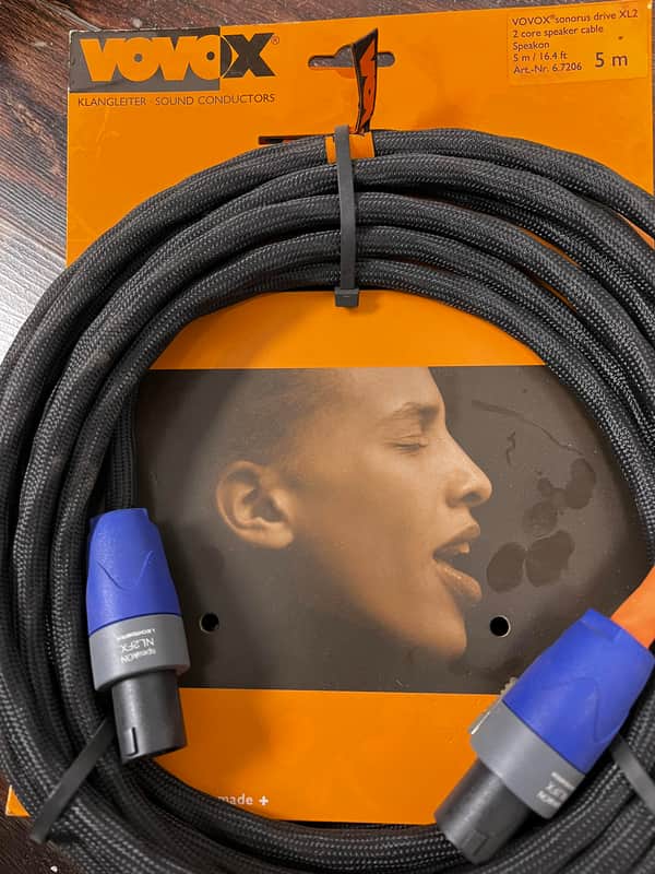 Vovox 6.7206 Sonorus Drive XL2 - 2 core speaker cable 5M Speakon/Speakon 2018 - black image 1