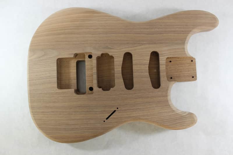Unfinished Walnut HSS guitar body - fits Fender Strat Stratocaster neck Floyd Rose J811 image 1