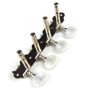 4-on-Plate Classic Style Mandolin Tuning Keys Tuners Head Pegs, Pearloid (1Lx1R) image 5