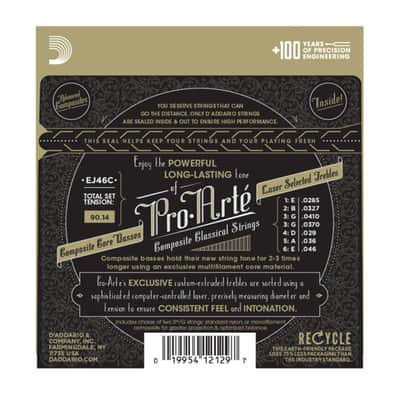 D'Addario EJ46C Pro-Arte Composite Classical Guitar Strings, Hard Tension image 2