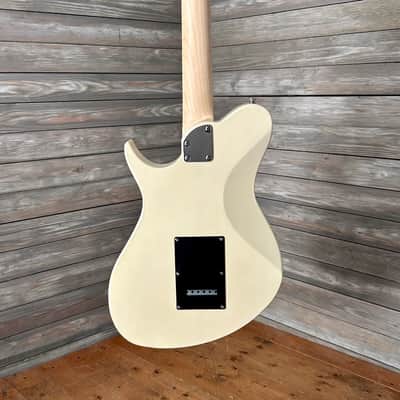 Aria  Pro II Jet B Tone Electric Baritone Guitar  - See-Through Vintage White (4702-SR) image 4