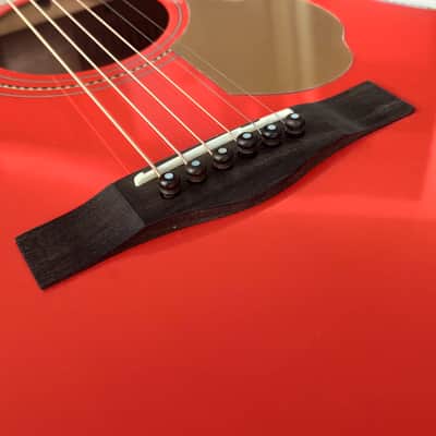 Fender FSR Paramount PM-1E Deluxe Limited Edition * fine and rare all solid Dreadnought guitar * sounds/plays/looks really great! Fiesta red finish is outstanding * comes with original Fender hard shell case * image 7