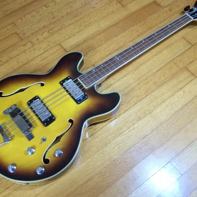 Vintage Voxton X-212 Semi-hollowbody Electric Bass Guitar image 1