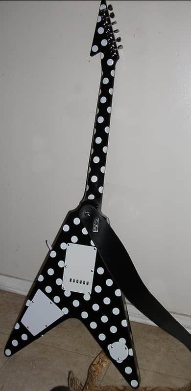 Randy Rhoads Black & White Polka Dot Flying V w/Rare 80's Earth