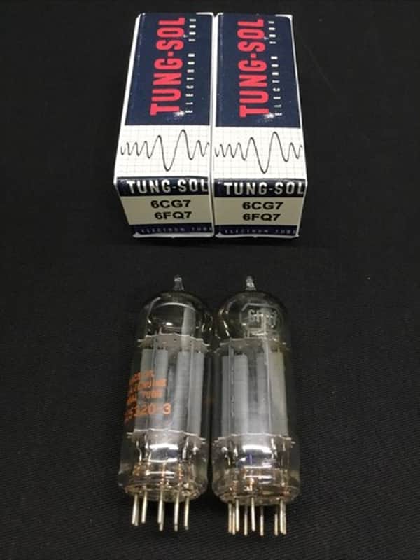 MATCHED PAIR TUNG SOL 6CG7 6FQ7 Vintage Audio VACUUM TUBES Tested 10.9392 image 1