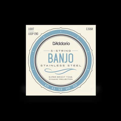 Set of D'Addario model EJS60 5-String Banjo strings , Nickel, Light, 9-20 image 1