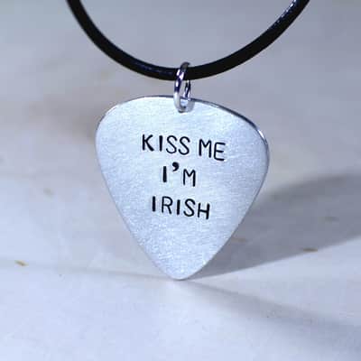 Guitar Pick Pendant Kiss Me I am Irish Saint Patricks Day Collection image 2