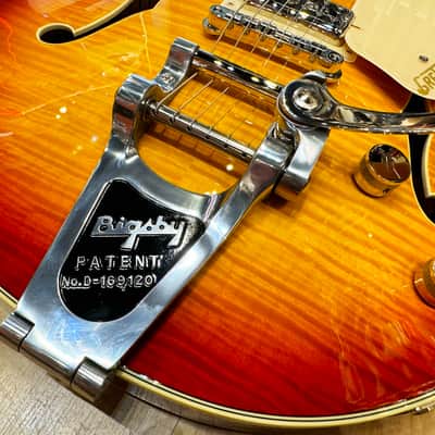 Gretsch G6659T Players Edition Fab Gear Broadkaster Jr. Center Block Flametop with Bigsby Electric Guitar 2025 - Cherry Sunburst image 12