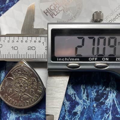 **Special Offer 20% Discount** Two (2) George VI Two Shillings Coin Guitar Picks. image 4