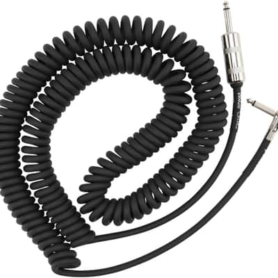 Fender Jimi Hendrix Voodoo Child Straight / Angled TS Coiled Instrument Cable - 30' 2010s - Black image 2